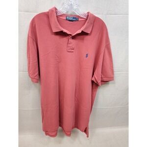 Polo Ralph Lauren Mens XL Red Cotton Pique Short Sleeve Pony Logo Polo Shirt